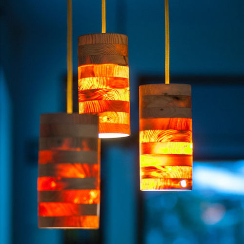 Hängelampe - ANANAS - Abadoc - Holz / modern / mit Kabel