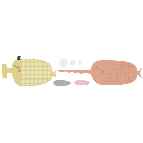 Dekorativer Aufkleber - FISHES - Lagrama