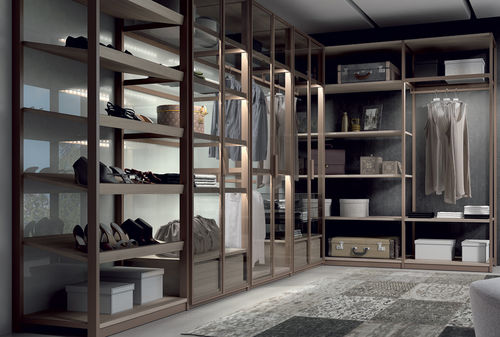 Eckkleiderschrank - PIVOTANTES - Sistema Midi - modern / Holz / Glas