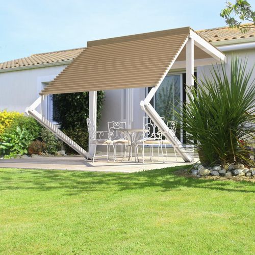 Angebaute Pergola - OLTRE - IL CEPPO - Holz / mit Sonnenschutzlamellen / modulierbar