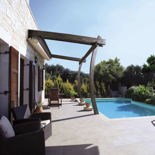 Angebaute Pergola - T-ONDA - IL CEPPO - Holz / PVC Faltdach