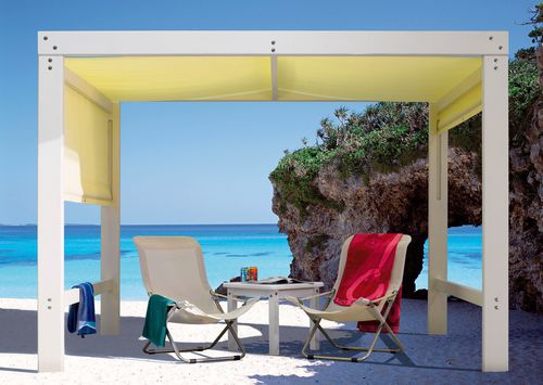 Selbsttragende Pergola - CUBO - IL CEPPO - Holz / mit Stoffüberdachung