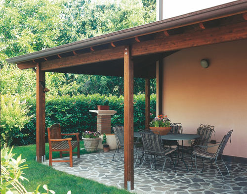 Angebaute Pergola - WENDY - IL CEPPO - Holz / Holzdach