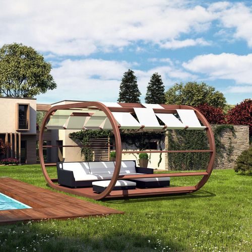 Selbsttragende Pergola - SPACE - IL CEPPO - Holz / mit Stoffüberdachung
