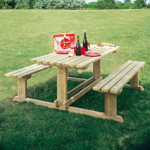 Klassischer Picknicktisch - CAMPING - IL CEPPO - Holz / rechteckig / für öffentliche Bereiche