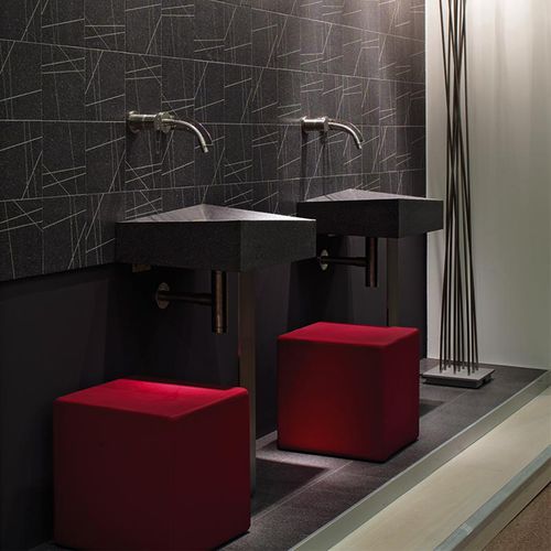 Wand-Waschbecken - TWIST - MIPA srl - Mamorgranulat / rechteckig / modern