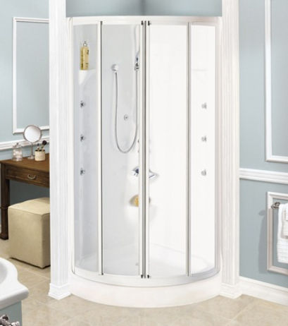 Glas-Duschkabine - BREEZE - MAAX bathroom - mit Flügeltür / für Eckeinbau