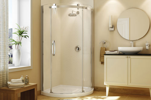 Acryl-Duschkabine - OLYMPIA - MAAX bathroom - mit Flügeltür / rund