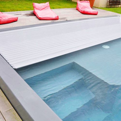 Latten-Poolabdeckung - ROLLINSIDE 1 - DEL - automatisch / Sicherheit / eingetaucht