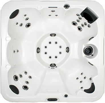 Einbau-Whirlpool - SOJOURN - DIMENSION ONE SPAS - quadratisch / 7 Plätze / für den Innenraum