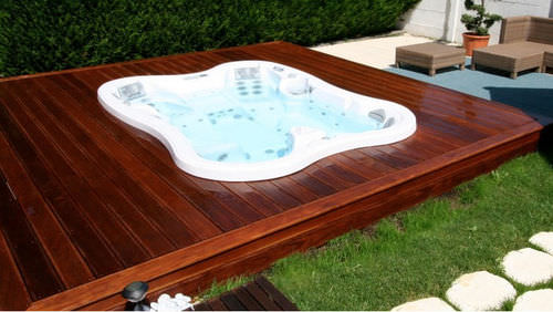Einbau-Whirlpool - LOTUS BAY - DIMENSION ONE SPAS - quadratisch / 7 Plätze / für Privatgebrauch