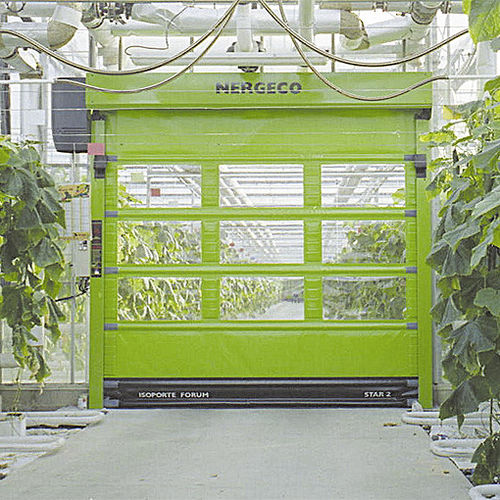Industrie-Falttor - NERGECO - selbsttragend / Edelstahl / Verbundwerkstoff