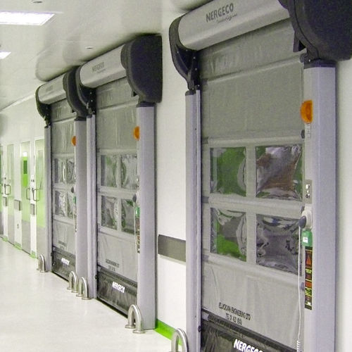 Industrie-Falttor - PHARMACEUTICAL LAB - NERGECO - Edelstahl / automatisch / hoch