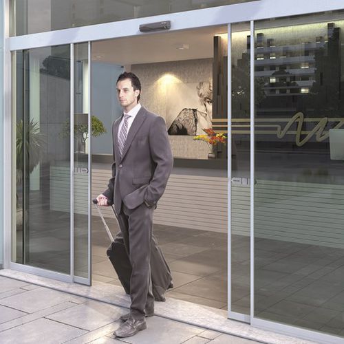 Eingangstür - SL500 SLIM - ASSA ABLOY - Aluminium / Schieb / Glas