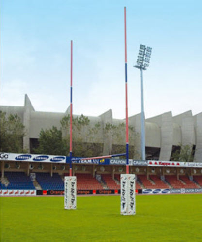 Rugbypfosten in Bodenhülsen - sport France - Aluminium / gelb / FFR
