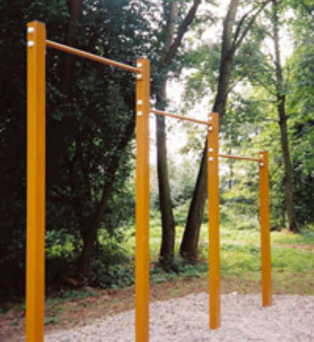 3-fach-Klimmzugstange - sport France - Holz / für Außenbereich / für Sportparcours