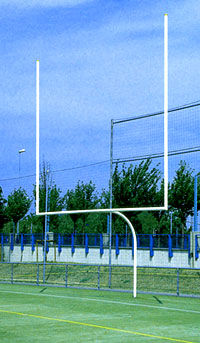 Stationärer Rugbypfosten - 72261 - sport France - galvanisierter Stahl / weiß / thermolackiert