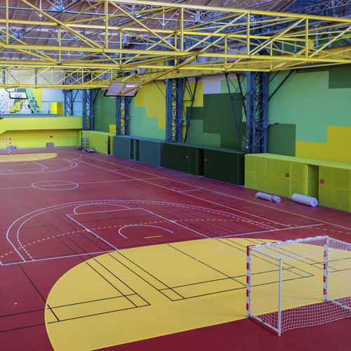 Sportboden für den Innenraum - LUMAFLEX ENERGY OMNISPORTS COMPACT  - Tarkett Sports Indoor - Holz / Vinyl / für Leichtathletik