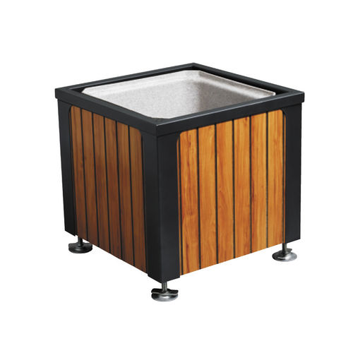 Stahl-Pflanzkübel - SYMBIOS - HUSSON INTERNATIONAL - quadratisch / modern / für öffentliche Bereiche