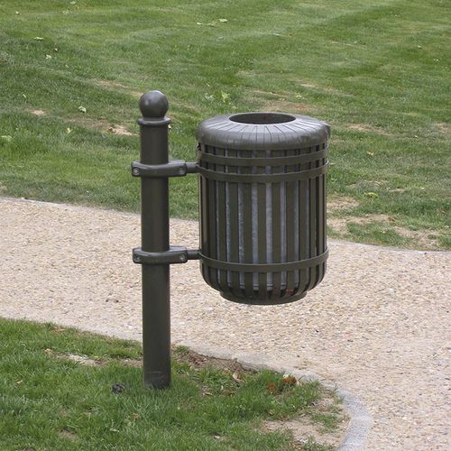 Park-Abfallbehälter - MONCEAU - HUSSON INTERNATIONAL - Stahl / mit integriertem Aschenbecher / ohne Deckel
