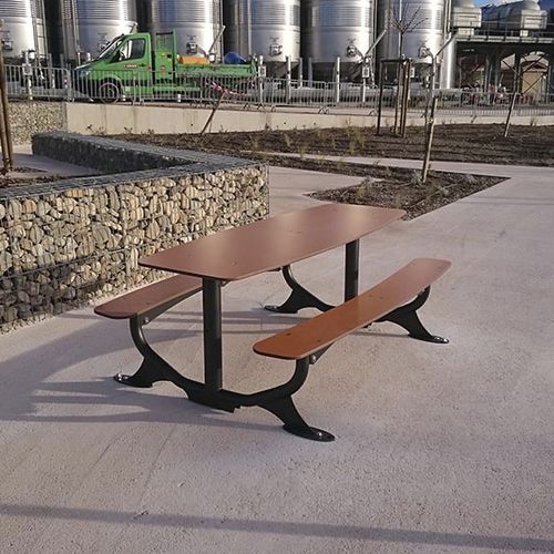 Moderner Picknicktisch - ELLIPSON - HUSSON INTERNATIONAL - HPL / galvanisiertem Stahl / rechteckig