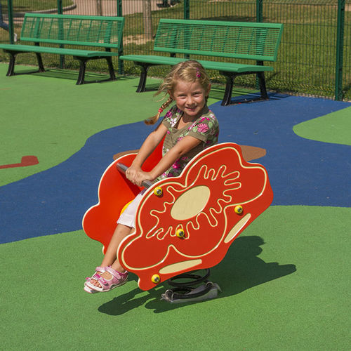Kunststoff-Federwippe - SOLO+ : FLOWER / JIN-0401  - HUSSON INTERNATIONAL - HDPE / Natur / 1 Person