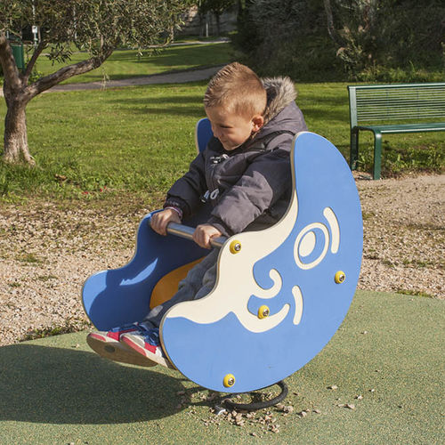 Kunststoff-Federwippe - SOLO+ : THE MOON / JIN-0402  - HUSSON INTERNATIONAL - HDPE / Natur / 1 Person