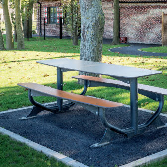 Moderner Picknicktisch - WELNESS - HUSSON INTERNATIONAL - HPL / Gestell aus Stahl / rechteckig