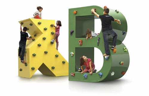 Festinstallierte Kletterwand - LETTERS AND ORIGAMI - ENTRE-PRISES - für Spielplätze