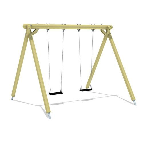 Holzschaukel - ALBATROS  - eibe Produktion + Vertrieb GmbH & Co KG - doppelt / Spielplatz / mit gerader Sitzhaltung