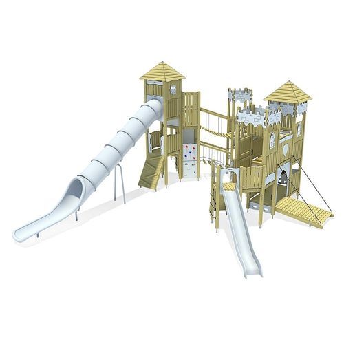Spielturm für Spielplätze - ST. GEORGE'S  - eibe Produktion + Vertrieb GmbH & Co KG - mit Rutschbahn / mit Kletterwand / Holz