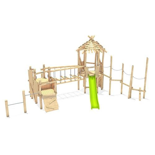 Holz-Spielplatzgerät - NANNA  - eibe Produktion + Vertrieb GmbH & Co KG - modular / zum Klettern / mit Überdachung