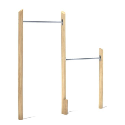 Doppelter Klimmzugstange - 55207506300 - eibe Produktion + Vertrieb GmbH & Co KG - Edelstahl / Holz / für Außenbereich