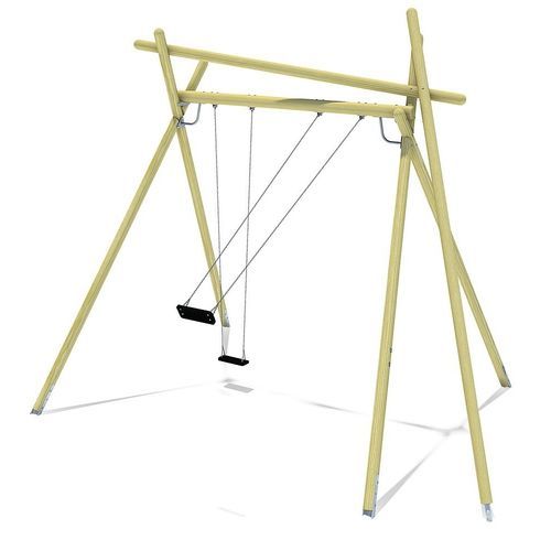 Holzschaukel - AKIKO  - eibe Produktion + Vertrieb GmbH & Co KG - doppelt / Spielplatz / mit gerader Sitzhaltung