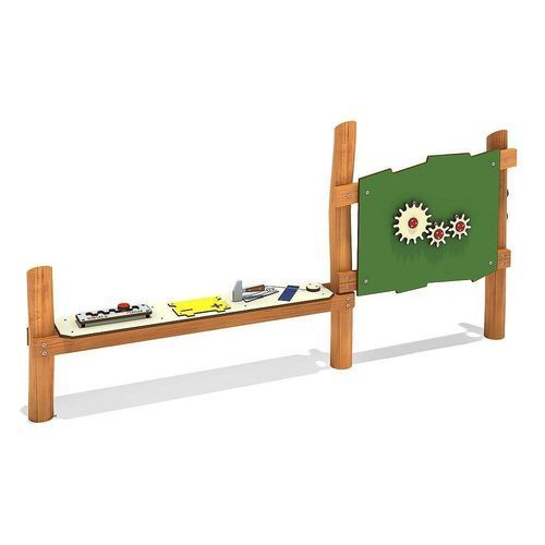Spielplatzgerät für Kindergarten - COUNTER CAR WORKSHOP - eibe Produktion + Vertrieb GmbH & Co KG - Edelstahl / aus Ökolabel-Robinie / HPL