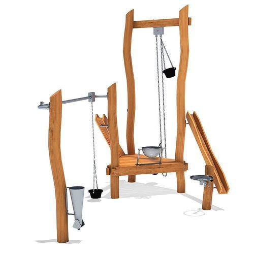 Sand- und Wasserspielset / Gummi - EBBA - eibe Produktion + Vertrieb GmbH & Co KG - Edelstahl / Holz / für Spielplätze