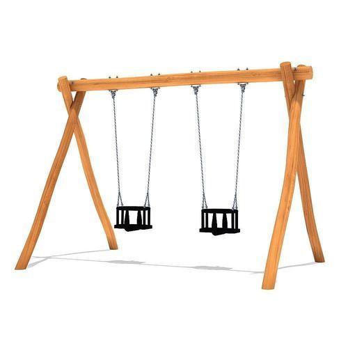 Edelstahl-Schaukel - MALTE - eibe Produktion + Vertrieb GmbH & Co KG - aus Ökolabel-Robinie / doppelt / Spielplatz