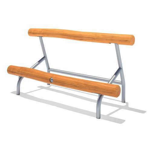 Moderne Bank für den öffentlichen Raum - YOUTH - eibe Produktion + Vertrieb GmbH & Co KG - galvanisiertem Stahl / aus Ökolabel-Robinie / mit Rückenlehne
