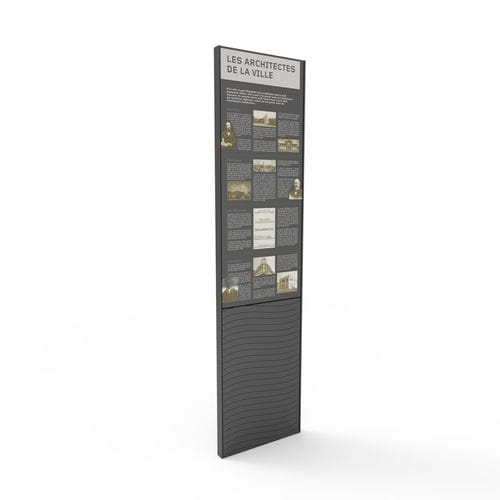 Stele zur Beschilderung - ARTÉ - Empreinte signalétique - Aluminium / thermolackierter Stahl / für öffentliche Bereiche