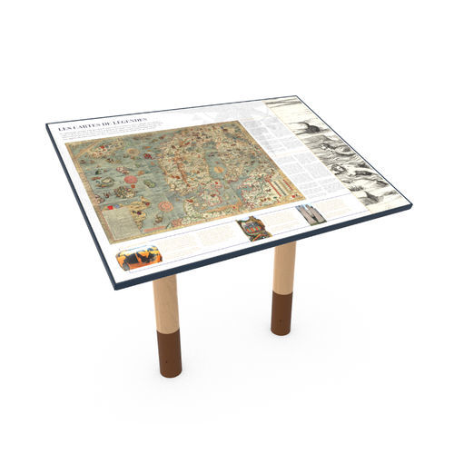 Holz-Orientationstisch - Espar  - Empreinte signalétique - thermolackiertes Aluminium / emaillierter Lavastein﻿ / für öffentliche Bereiche