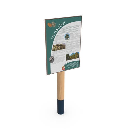 Bodenstehender Werbeträger - ESPAR - Empreinte signalétique - für Außenbereich / thermolackierter Stahl / aus Ökolabel-Robinie