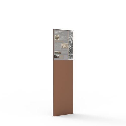 Stele zur Beschilderung - ARTOWN - Empreinte signalétique - Aluminium / thermolackierter Stahl / emaillierter Lavastein﻿