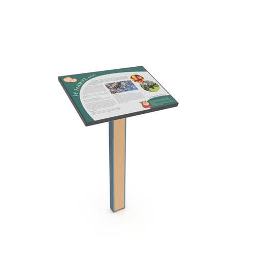 Pult zur Beschilderung - ROBIN - Empreinte signalétique - für Außenbereich / Holz / thermolackierter Stahl