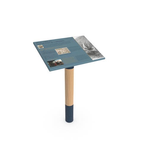 Pult zur Beschilderung - ESPAR - Empreinte signalétique - für Außenbereich / Holz / thermolackiertes Aluminium