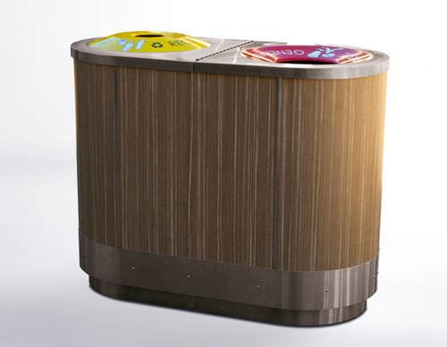 Park-Abfallbehälter - UB42.LM - botton & gardiner urban furniture - System / Edelstahl / Holz