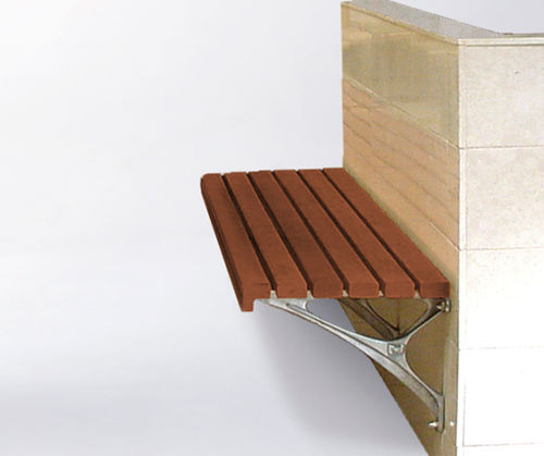 Moderne Bank für den öffentlichen Raum - BS15 CANTILEVERED - botton & gardiner urban furniture - Holz / Aluminiumguss / wandmontiert