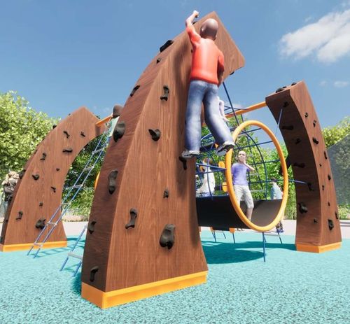 Klettergerüst für Spielplätze - SPEED TUNNEL    - DYNAMO INDUSTRIES - Holz / Kordel