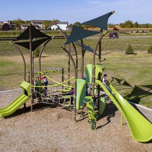 Stahl-Spielplatzgerät - Tree Tops® EN - Design 6408 - LANDSCAPE STRUCTURES - pulverbeschichteter Stahl / Polyethylen / Recyclingkunststoff