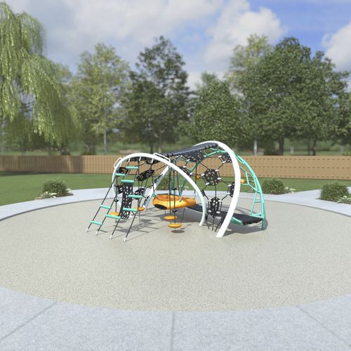 Spielplatzgerät / galvanisiertem Stahl - Quantis® A.3 - LANDSCAPE STRUCTURES - pulverbeschichteter Stahl / Polyethylen / Kordel