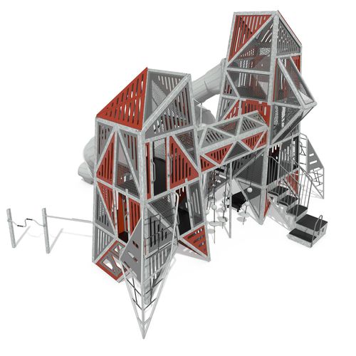Aluminium-Spielplatzgerät - Alpha Link® Towers EN - Design 6611 - LANDSCAPE STRUCTURES - galvanisiertem Stahl / Polyethylen / Recyclingkunststoff